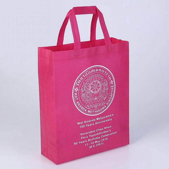 OEM 디자인을 인쇄하는 분홍색 식료품류 비 길쌈된 직물 부대 열전달